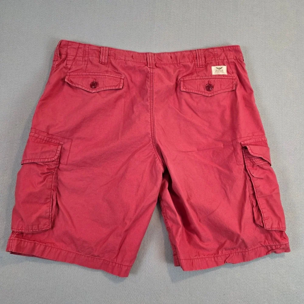 Polo Ralph Lauren Mens Nantucket Red Utility Canvas Cargo Shorts Classic Fit 38